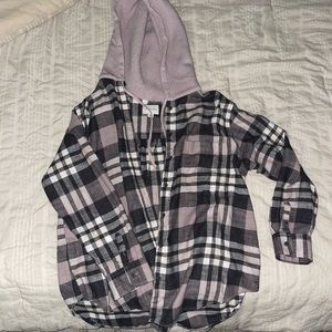 Large oversized hoodie flannel